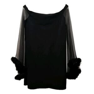 Chiara Boni La Petite Robe Mini Dress Womens 50 US 14 Black Stretch Jersey Italy